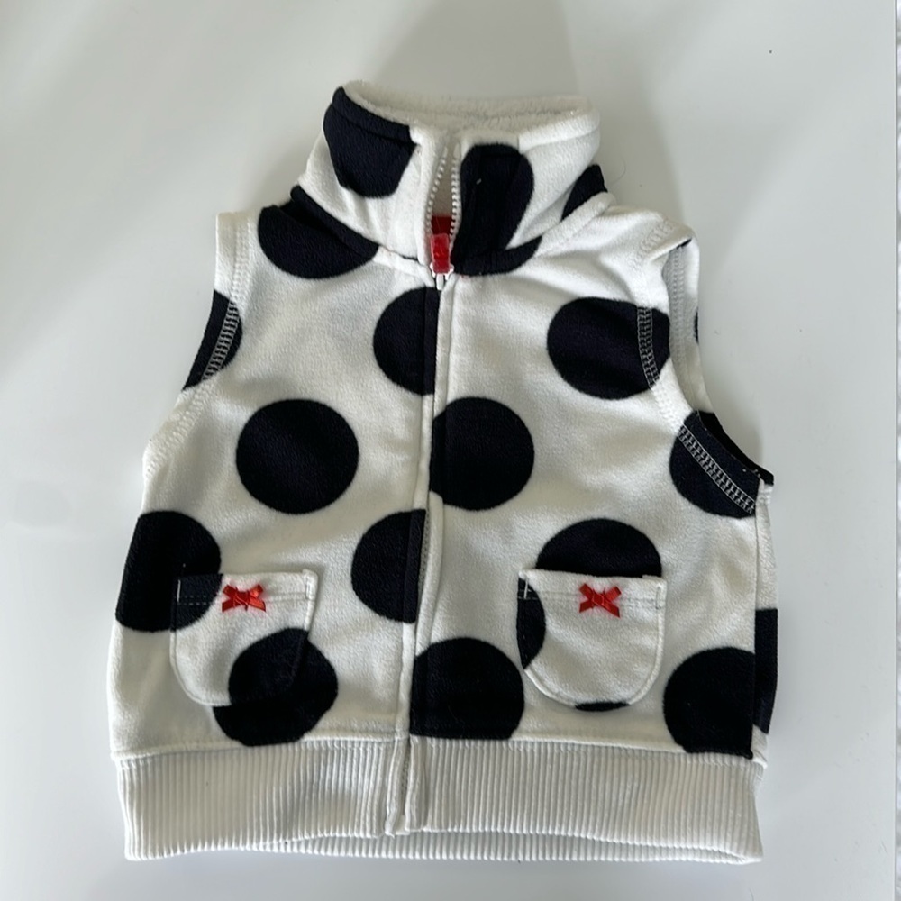 Fleece circle print baby vest